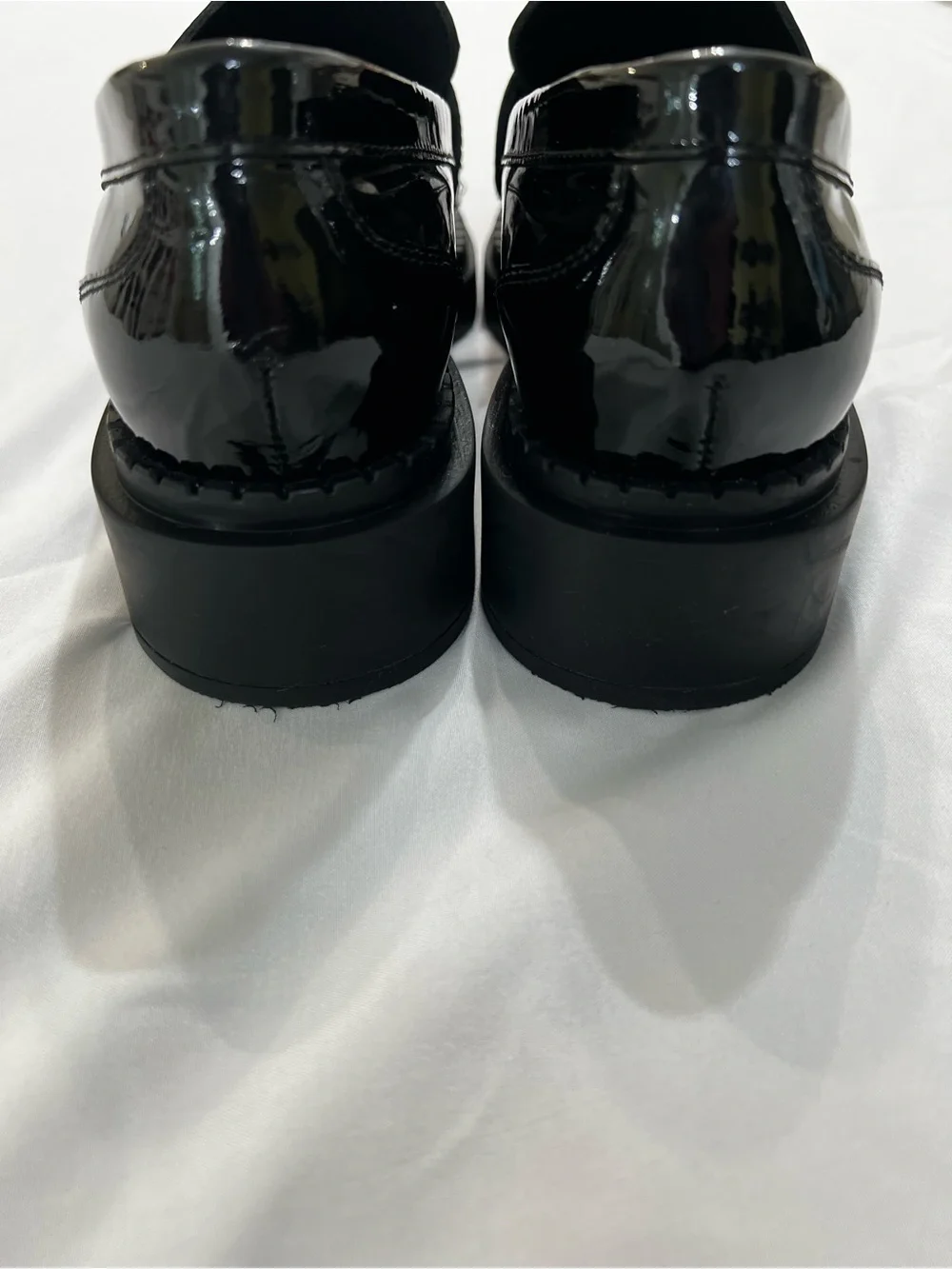 Seychelles Black Patent Leather Tassel Loafers Platform Academia Size 7.5